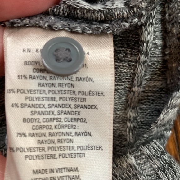 ANTHROPOLOGIE | Black & White Long Lightweight Duster Cardigan w/ Buttons | Sz L - Picture 6 of 6